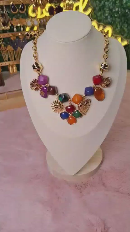 Collier "Amber pop"